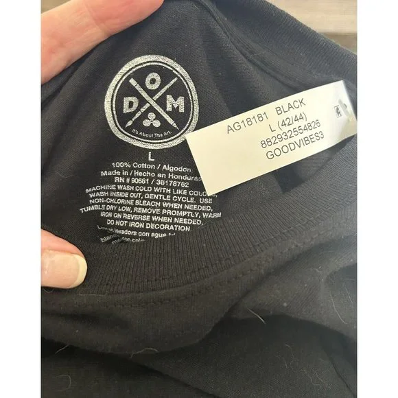 ODM Good Vibes Only Graphic Print Short Sleeve T-Shirt Size L NEW W/TAGS - Picture 4 of 4